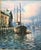 I just love this vintage nautical and moody original oil painting. The impressionist style piece is painted with lots of...