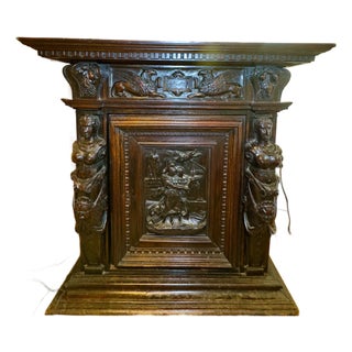 17th Century Flemish Renaissance Oak Cabinet For Sale
