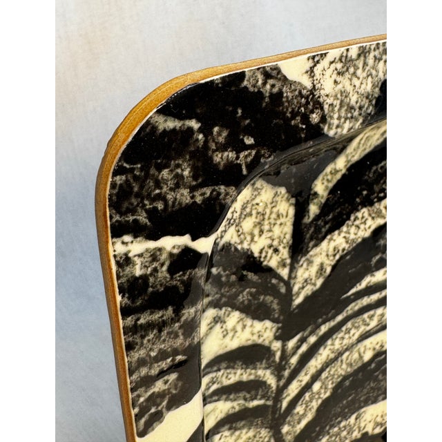 Organic Studio Art Pottery Black and White Ceramic Platter Styled After James Tower For Sale In Houston - Image 6 of 12