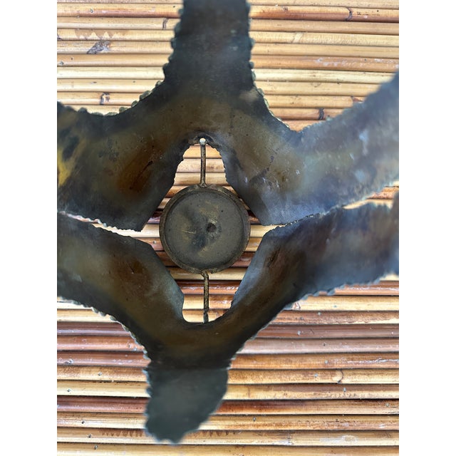 Bronze Vintage 1970’s Brutalist Sculptural Candleholder in the Style of Tom Greene For Sale - Image 8 of 11
