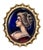 Victorian Antique French 18k Yellow Gold Enamel Lady Portrait Brooch Pin For Sale