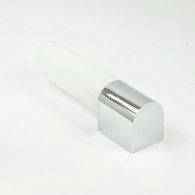 1970s 1970s Mid-Century Opaline Glass & Chrome Wall Lights/Sconces From Limburg - a Pair For Sale - Image 5 of 9