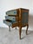 1950s Italian Hollywood Regency Giltwood & Teal Blue Three-Drawer Nightstand With Gold-Leaf Scrollwork For Sale - Image 4 of 12