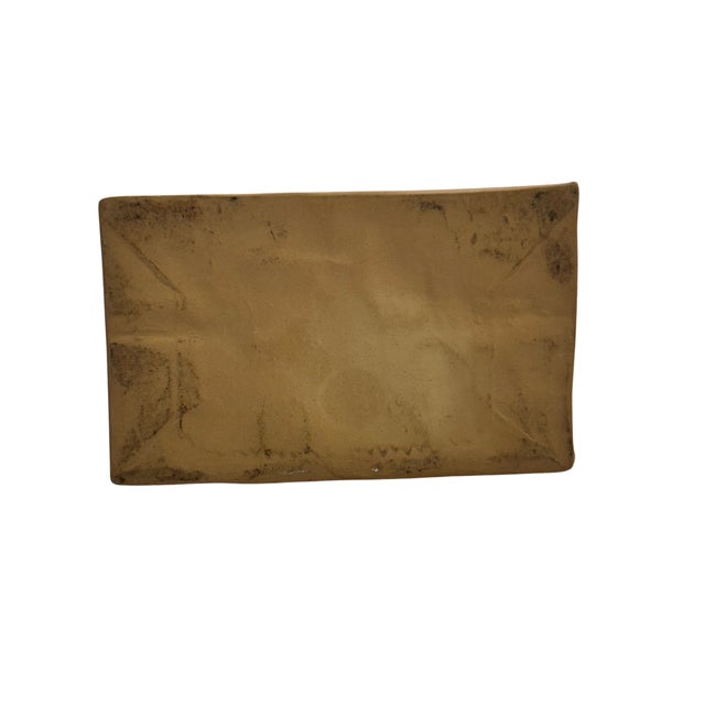 Michael Harvey "Paper Bag" Ceramic Vase, Crinkle Craft Collection For Sale - Image 9 of 9