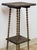 Petite Antique Spool Leg Side Table Two Tier Plant Stand, Pedestal, Wooden Top For Sale - Image 10 of 14
