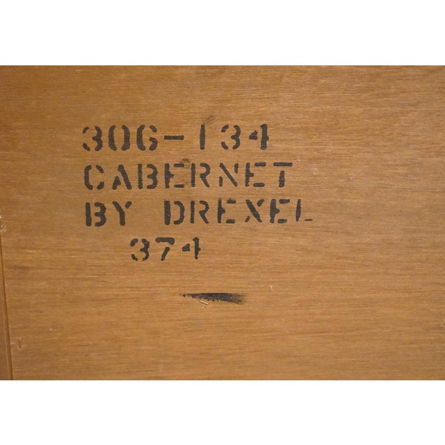 Drexel Furniture Cabernet Collection Solid Pecan French Provincial 78" Triple Door Dresser 306-134 For Sale - Image 15 of 15