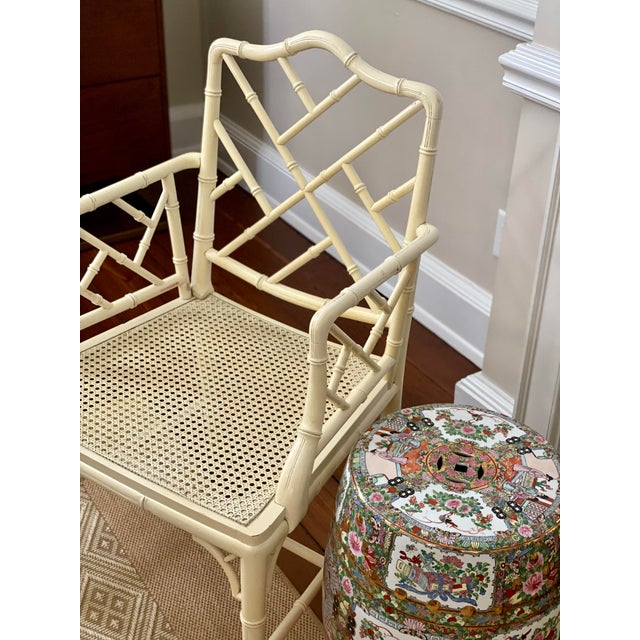 White Faux Bamboo Chippendale Chair Chairish