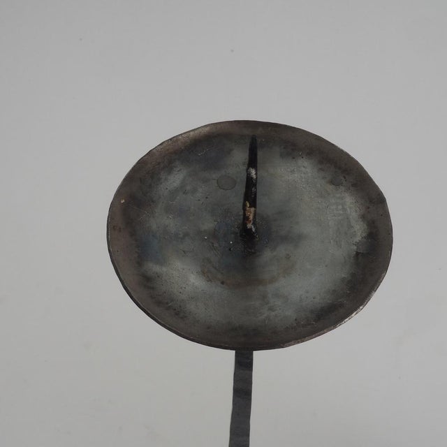 Black Standing Candleholder in Wrought Iron, 1970s For Sale - Image 8 of 13