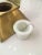 1930s Egyptian Revival Brass Pyramid Inkwell With Milk Glass Holder For Sale - Image 4 of 6