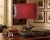 Bring bold designer energy to your favorite lamp with this deep red faux lizard–embossed rectangular shade, a striking...