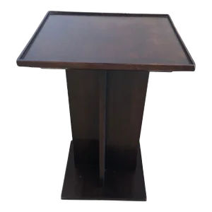 French Moderne Mahogany Small Square Drinks Side Table