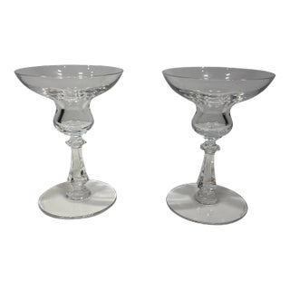 Pair of Val Saint-Lambert Crystal Candlesticks for Tiffany and Co. For Sale