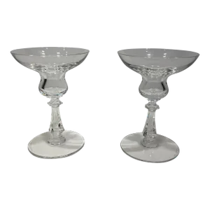 Pair of Val Saint-Lambert Crystal Candlesticks for Tiffany and Co.