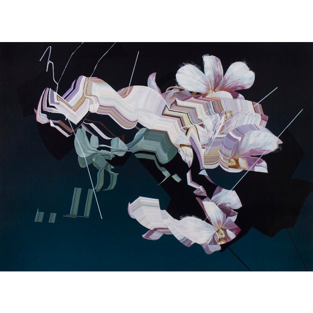 Unclasp by Drew Young | Acrylic and Oil Marker Abstract Floral Composition For Sale