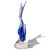 Nautical Vintage Murano Dino Martens Sommerso Sapphire Blue White Fins Italian Art Glass Fish Sculpture For Sale - Image 3 of 9