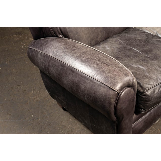 Vintage Leather Sofa in Black by Klaussner For Sale - Image 9 of 10