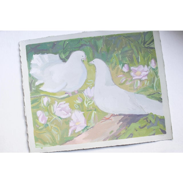 Framed Original White Dove Painting by Michelle Farro For Sale - Image 9 of 12