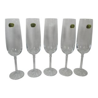 Vintage Bohemia Crystal Glasses- Set of 5 For Sale