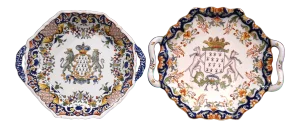 Two Mid-20th Century French Hand-Painted Faience Decorative Plates From Brittany