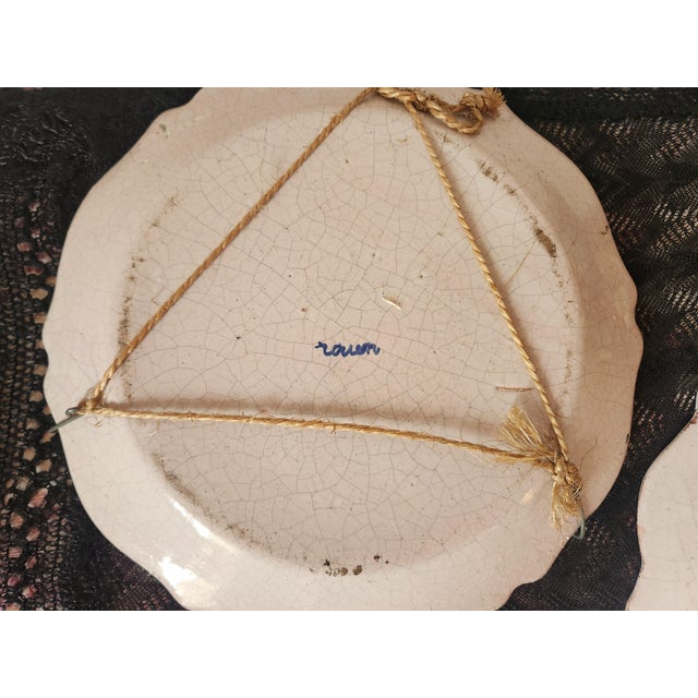 Antique French Rouen Plates, Set of 2 For Sale - Image 14 of 18