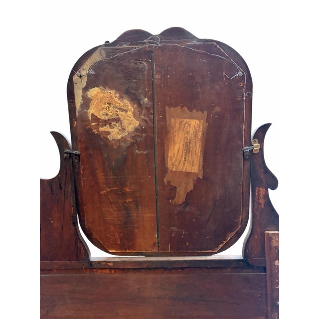 1800s Serpentine-Front Tall Dresser W/ Swivel Mirror For Sale - Image 4 of 12