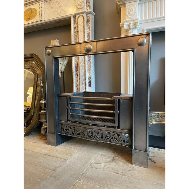 Metal Antique English Register Grate in Polished Steel For Sale - Image 7 of 8