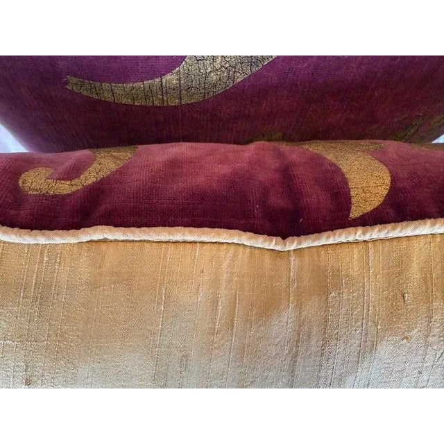 Melissa Levinson Pair of Stenciled Velvet Pillows by Nomi Textiles, Baroque Style, Usa For Sale - Image 4 of 6