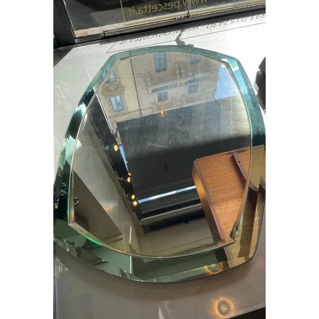 Mirror with Light Blue Glass Border, 1950s For Sale - Image 4 of 12