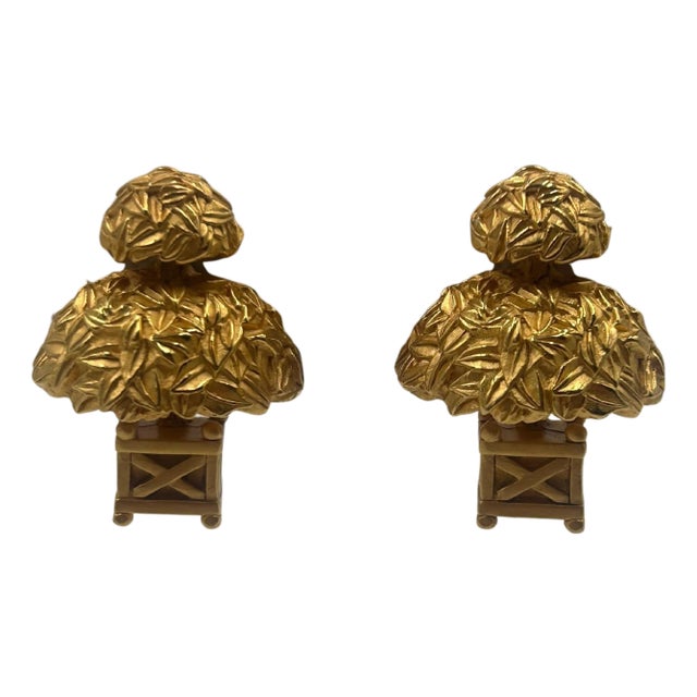 Karl Lagerfeld Bonzaï Gold-toned Clip-on Earrings For Sale