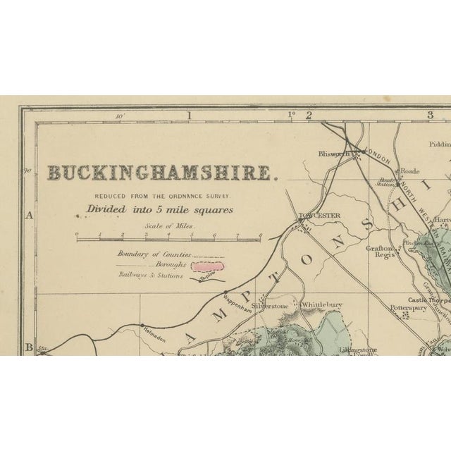 Late 19th Century Antique Map of Buckinghamshire, 1885 For Sale - Image 5 of 14