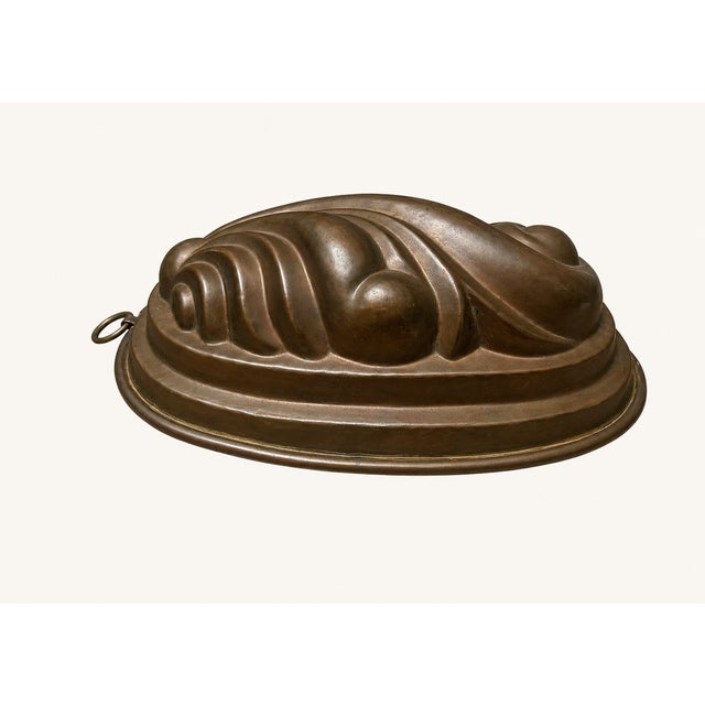 Large Vintage Copper Jelly Mold Oval Fruit Relief Wall Decor French Country Kitchen 11.75" For Sale - Image 4 of 6