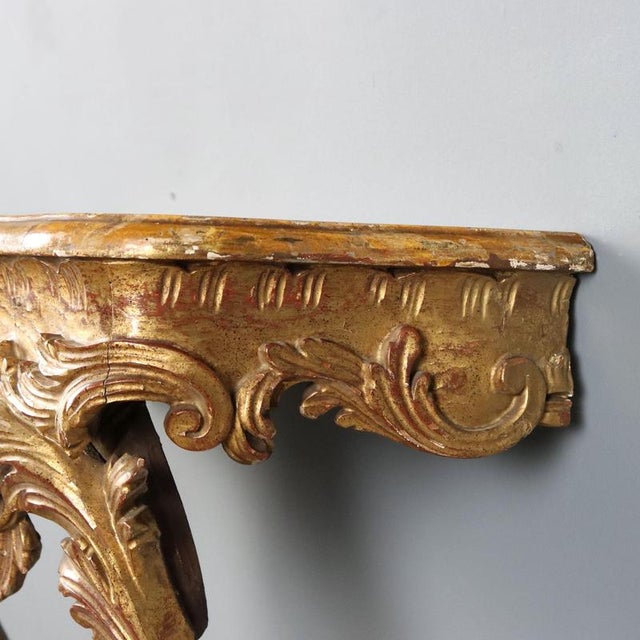 Goldenrod Rococo Style Drop Console Table For Sale - Image 8 of 12