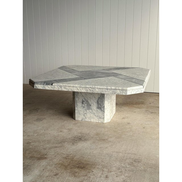 1970s Vintage Italian White Marble Coffee Table For Sale - Image 12 of 17