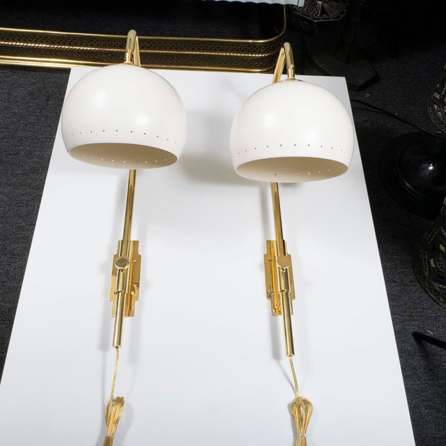 Pair of mid-century style articulated sconces For Sale In New York - Image 6 of 13