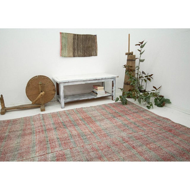 Vintage Striped Turkish Rag Rug For Sale In Los Angeles - Image 6 of 7