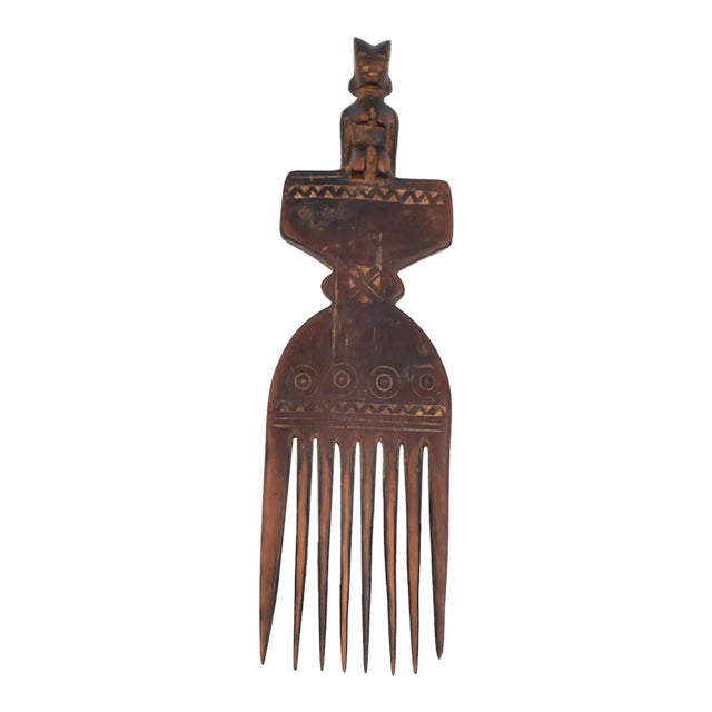 Early 20th Century Nyamwezi Mwana Hiti Figural Comb Tanzania For Sale