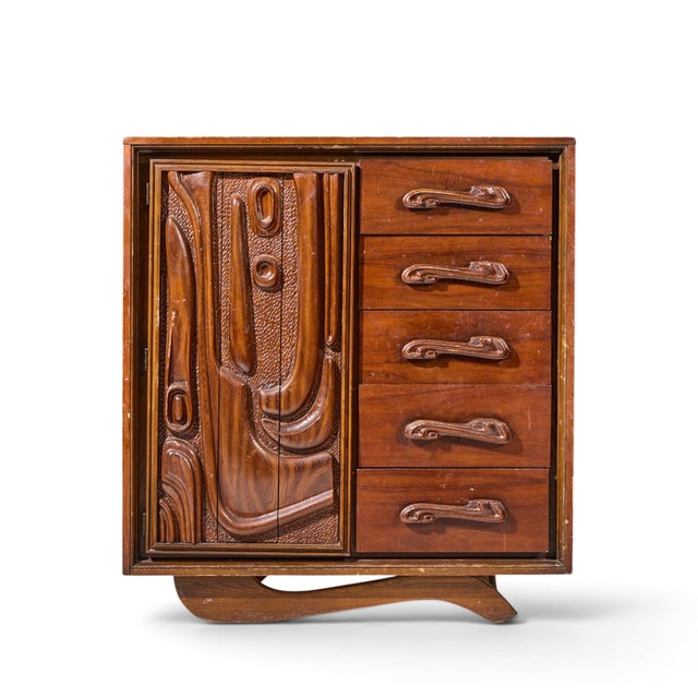 Witco Style Pulaski Oceanic Mid Century Highboy Dresser Armoire This highboy measures: 48.25 wide x 19 deep x 52.25 inches...
