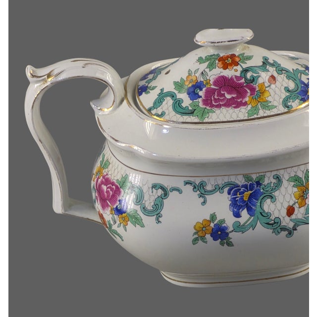 Ceramic Vintage Booths England Silicon China "Floradora" Pattern Tea Pot For Sale - Image 7 of 12