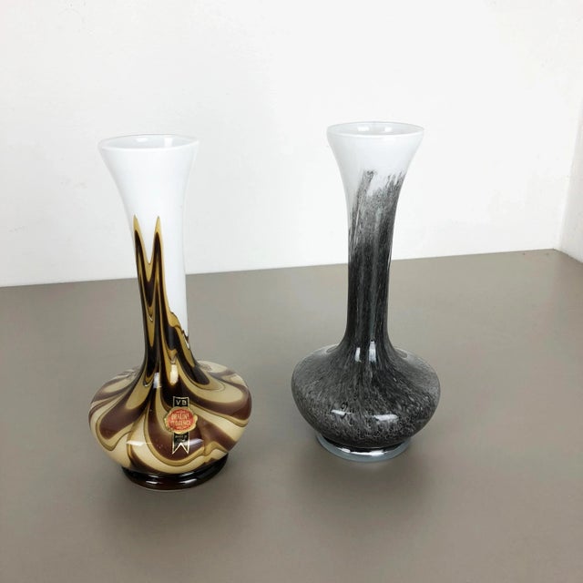 Vintage Pop Art Vase from Opaline Florence, Italy, 1970s, Set of 2 For Sale - Image 3 of 12