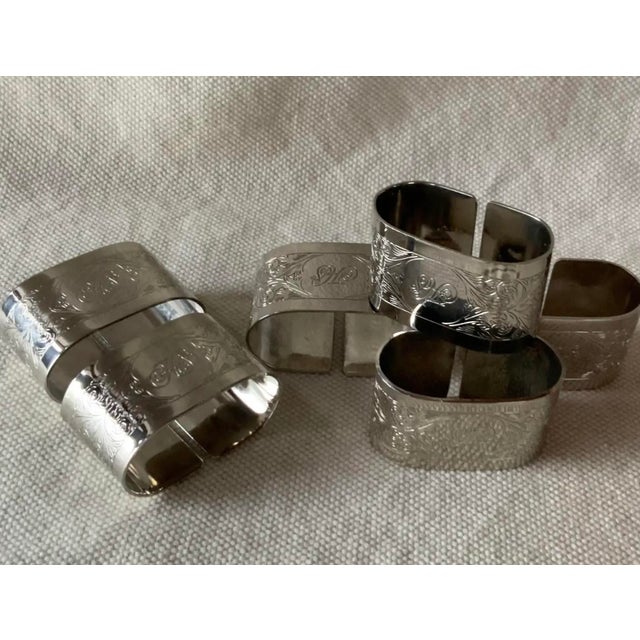 Set of Six English Double Silverplate Napkin Rings - Classical Elegance For Sale - Image 14 of 18