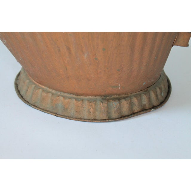 Copper Antique Copper Tone Metal Coal Scuttle Bucket For Sale - Image 8 of 10