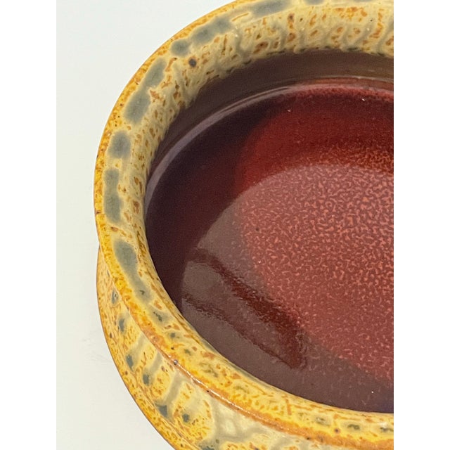 Realism Original Paul Ray Stoneware Brie Baking Bowl in Ox Blood Red Glaze For Sale - Image 3 of 11