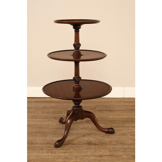 Kittinger Colonial Williamsburg CW 25 George III Style Mahogany Dumbwaiter Table For Sale - Image 13 of 18
