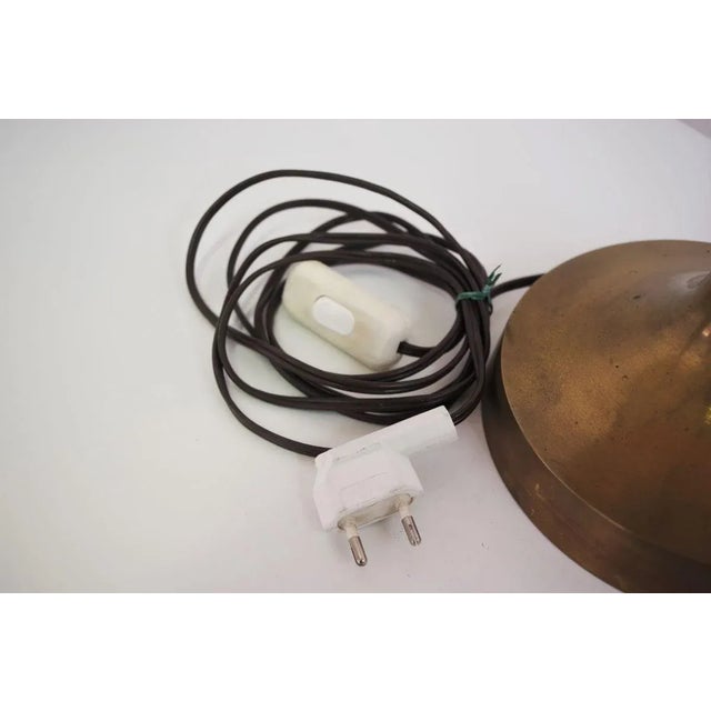 Mahogany, Brass & Cotton Hats Tale Lamps from Abat Jour, 1950s, Set of 2 For Sale - Image 12 of 18