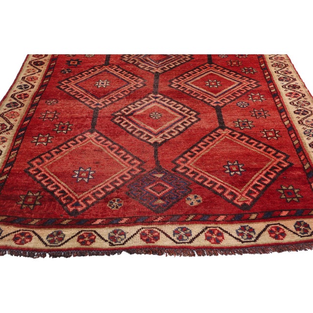 Vintage Persian Shiraz Rug - 04'05 X 09'05 For Sale - Image 4 of 9