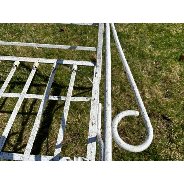 1960s Mid-Century Patio / Garden 4 Piece Set White Wrought Iron For Sale - Image 15 of 18