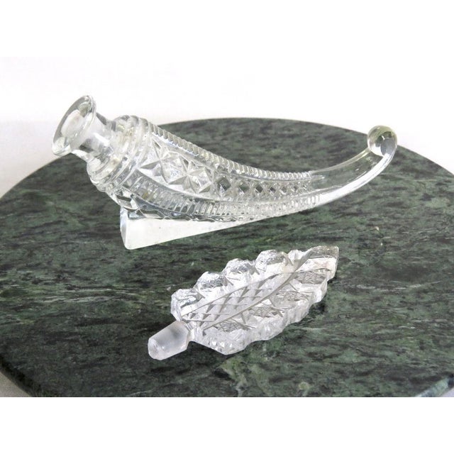 Vintage Art Deco Czech Cut Crystal Cornucopia Perfume Bottle For Sale - Image 4 of 7