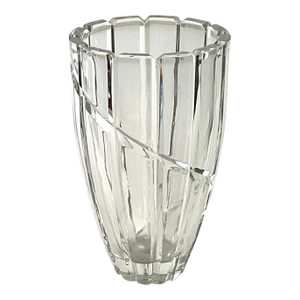 Mikasa-Uptown, Heavy Crystal, Floral Contemporary Vase-