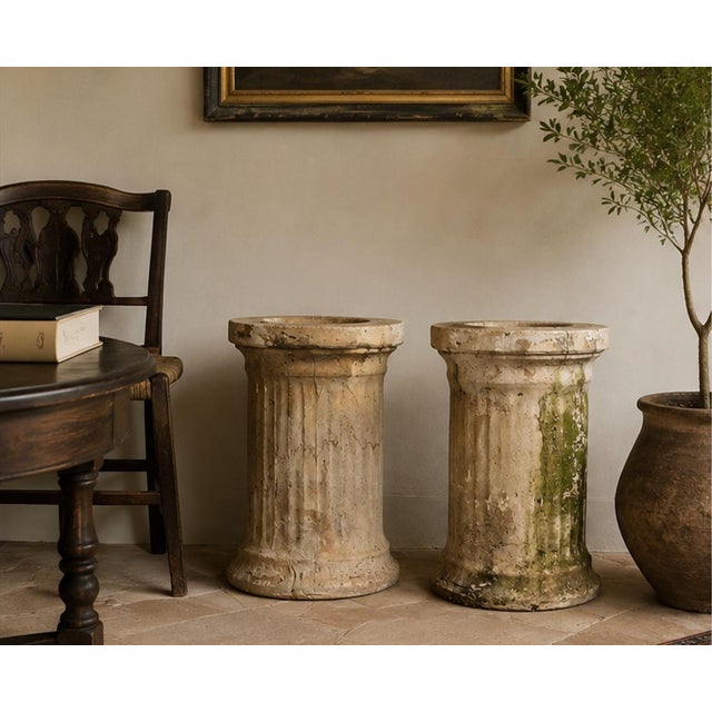 1960s Antique Terracotta Pedestal Column for Planters, 1950s For Sale - Image 5 of 5
