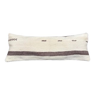 Turkish Hemp Pillow Cushion Natural Beige Brown Cushion Cover 14"x40" For Sale